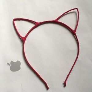 Cat Ears Hair Holder Metal Headband Pink Cat Ears